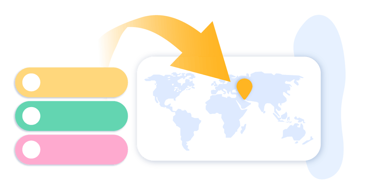 Floating card illustration