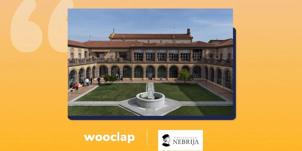 image and logo of universidad nebrija along with wooclap logo