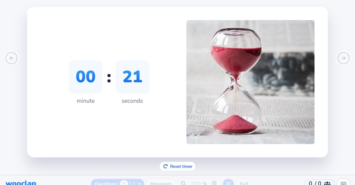 Launch a free online timer in seconds with Wooclap