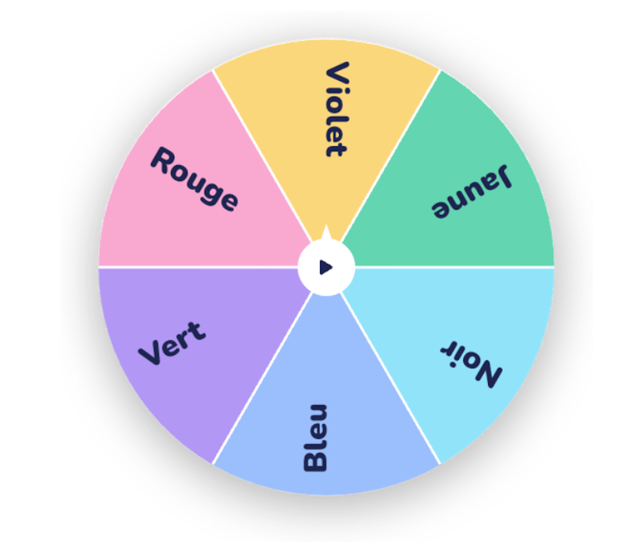 Roue des couleurs ludique pour ajouter un élément de hasard à une activité.