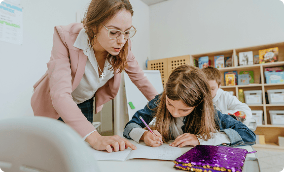 a teacher and her student