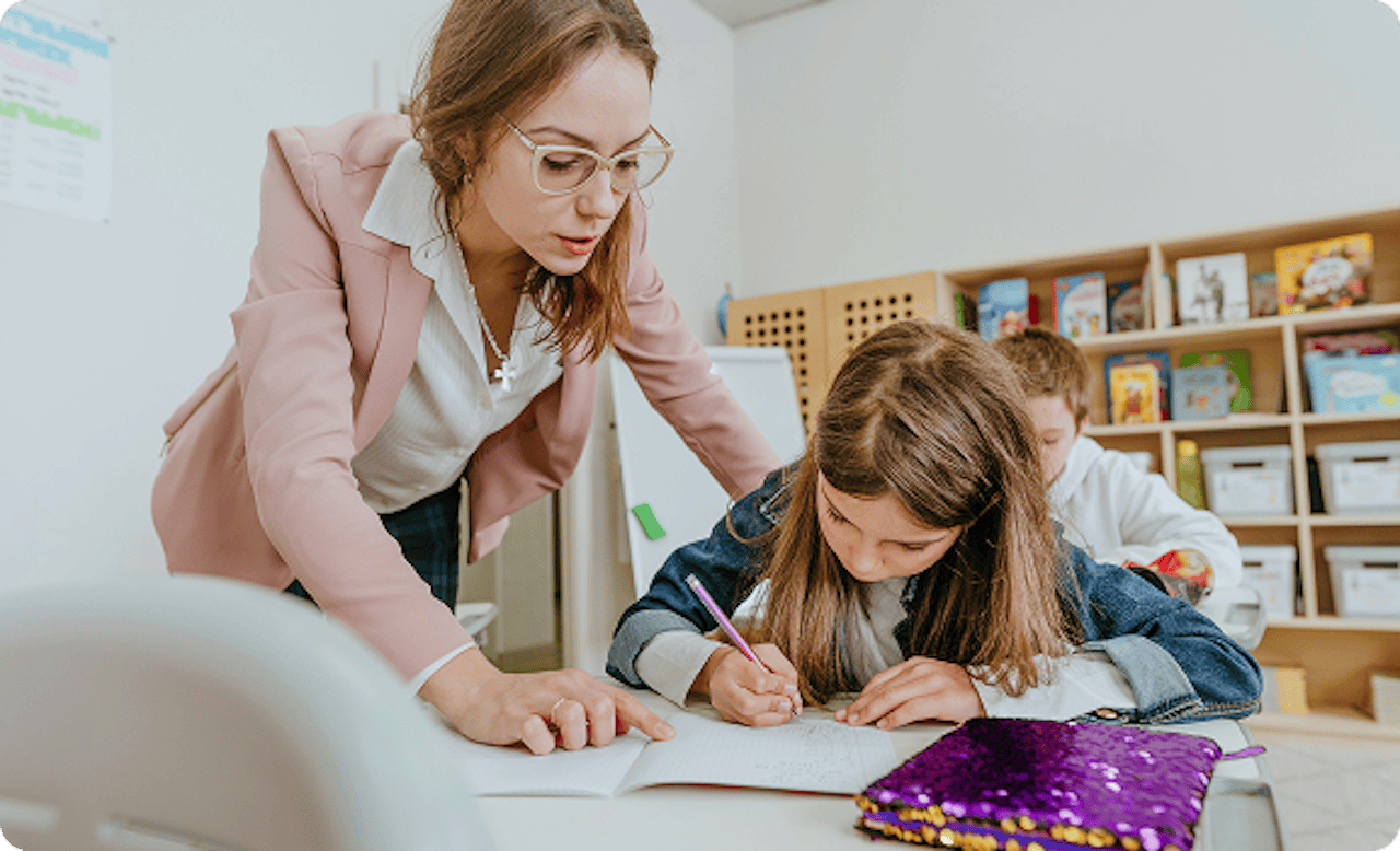 a teacher and her student