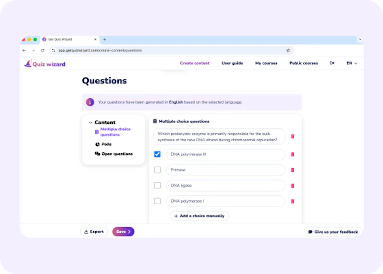Quiz Wizard: AI Quiz & Flashcard | Wooclap