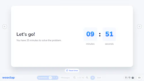 Launch a free online timer in seconds with Wooclap