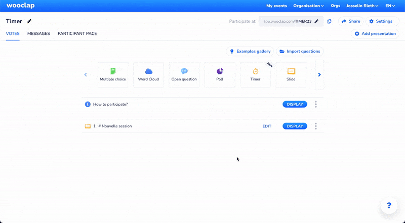 Discover the different advantages of the Wooclap online timer.