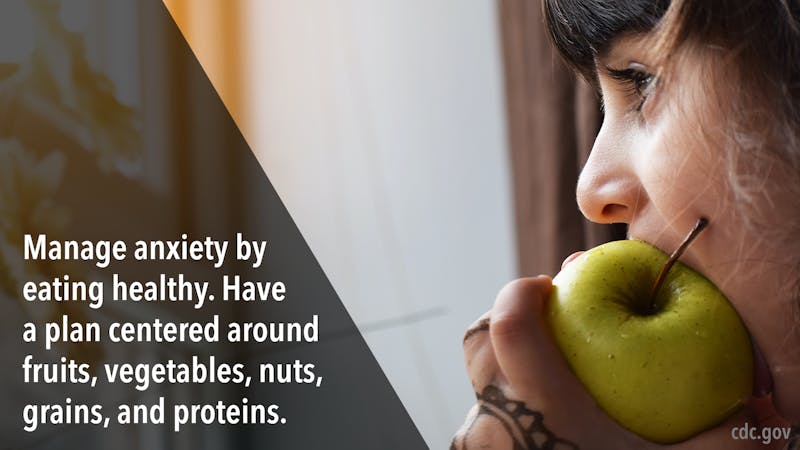 eating healthy reduces anxiety infographic