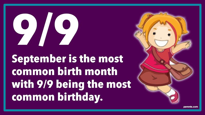 most common birth month infographic