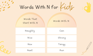 Words With N For Kids Timesaving Lists Grammar