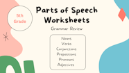 5th Grade Parts Of Speech Worksheets Grammar