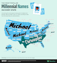 Every U S State s Most Popular Name By Generation Word Tips