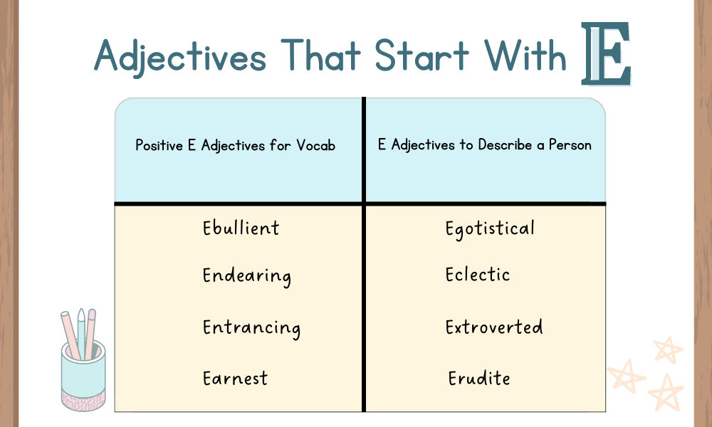 Fun Adjectives Starting With E