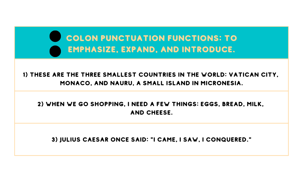 colon punctuation examples