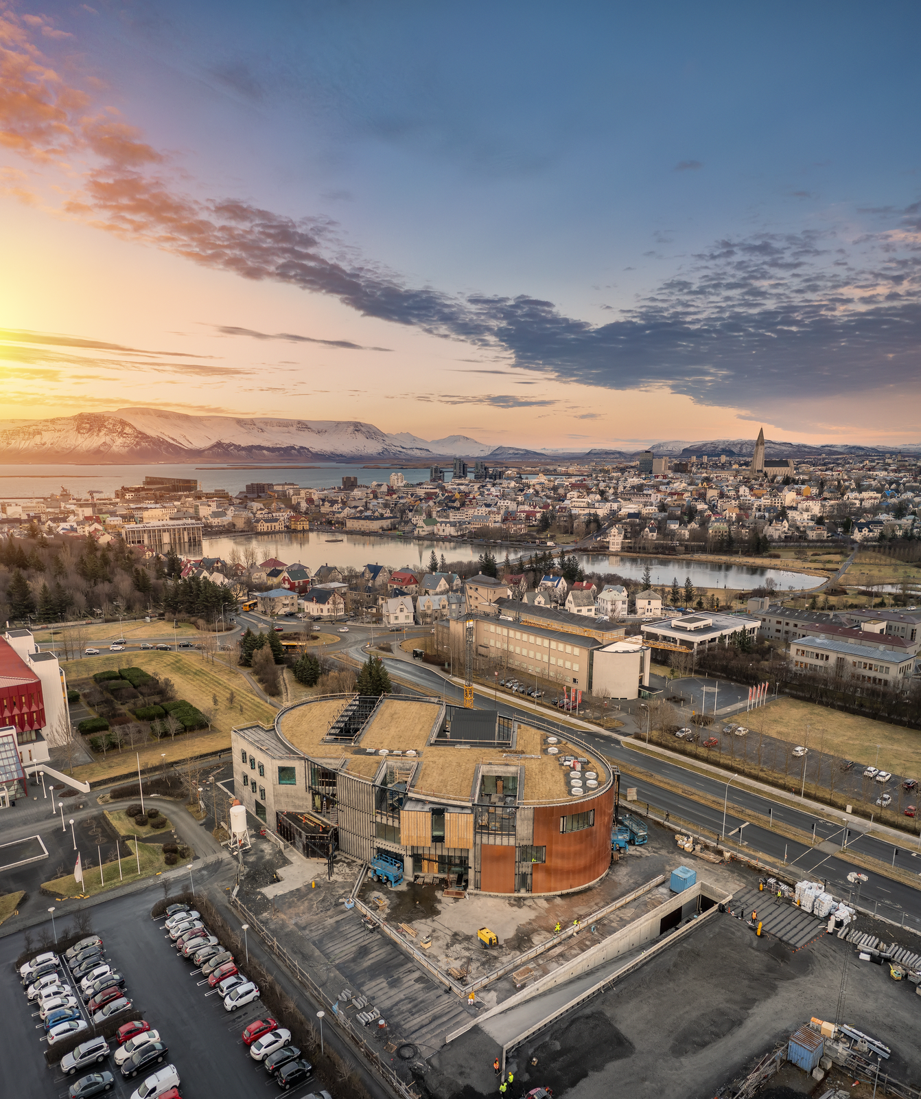 Work in Iceland bird's eye view of Reykjavík