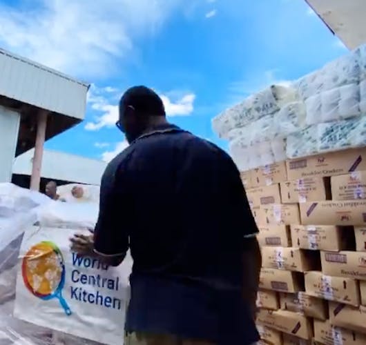 Loaded with food and supplies, WCK ship sets sail for Tonga