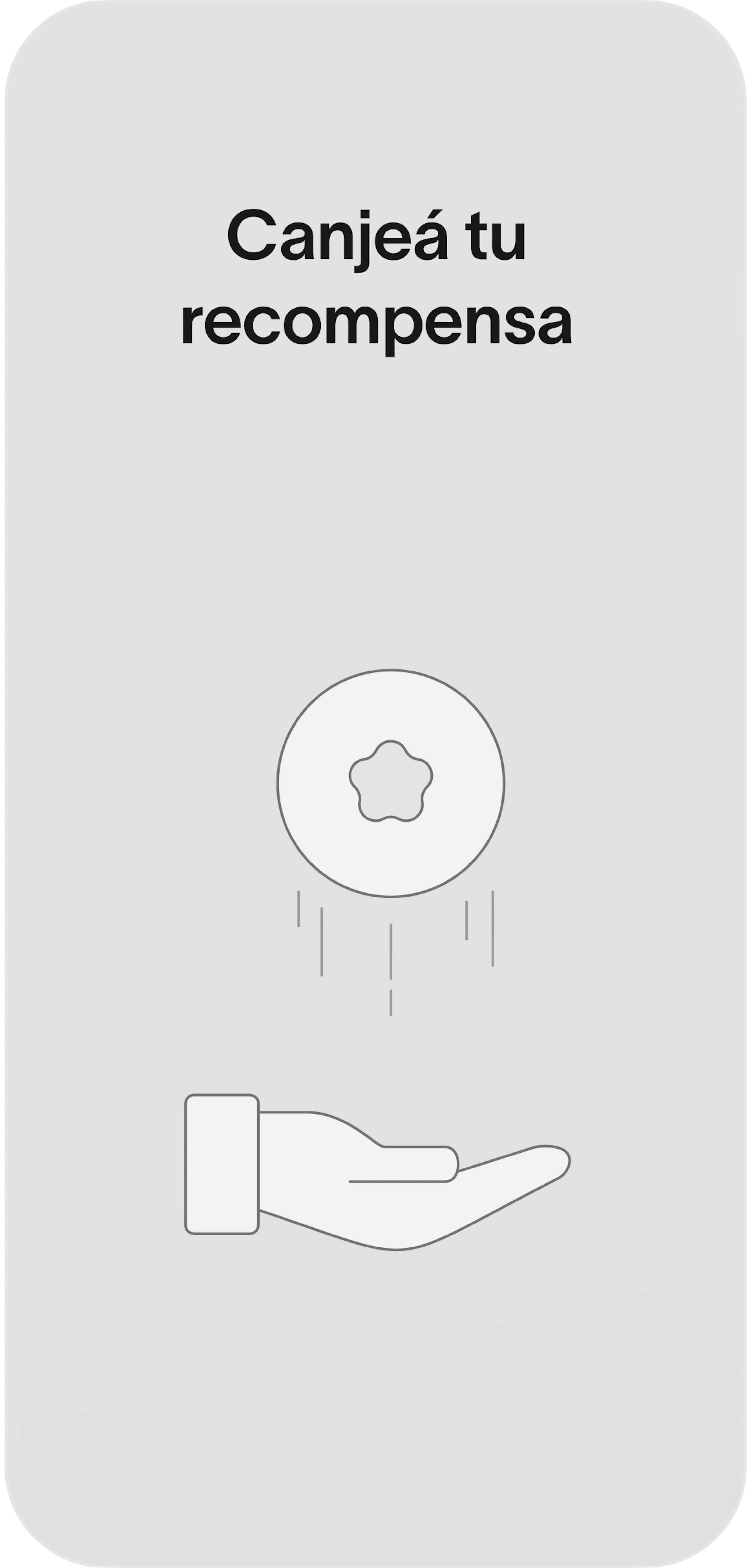 Illustration of a hand receiving a reward symbolized by a star-shaped object, suggesting redeeming rewards.