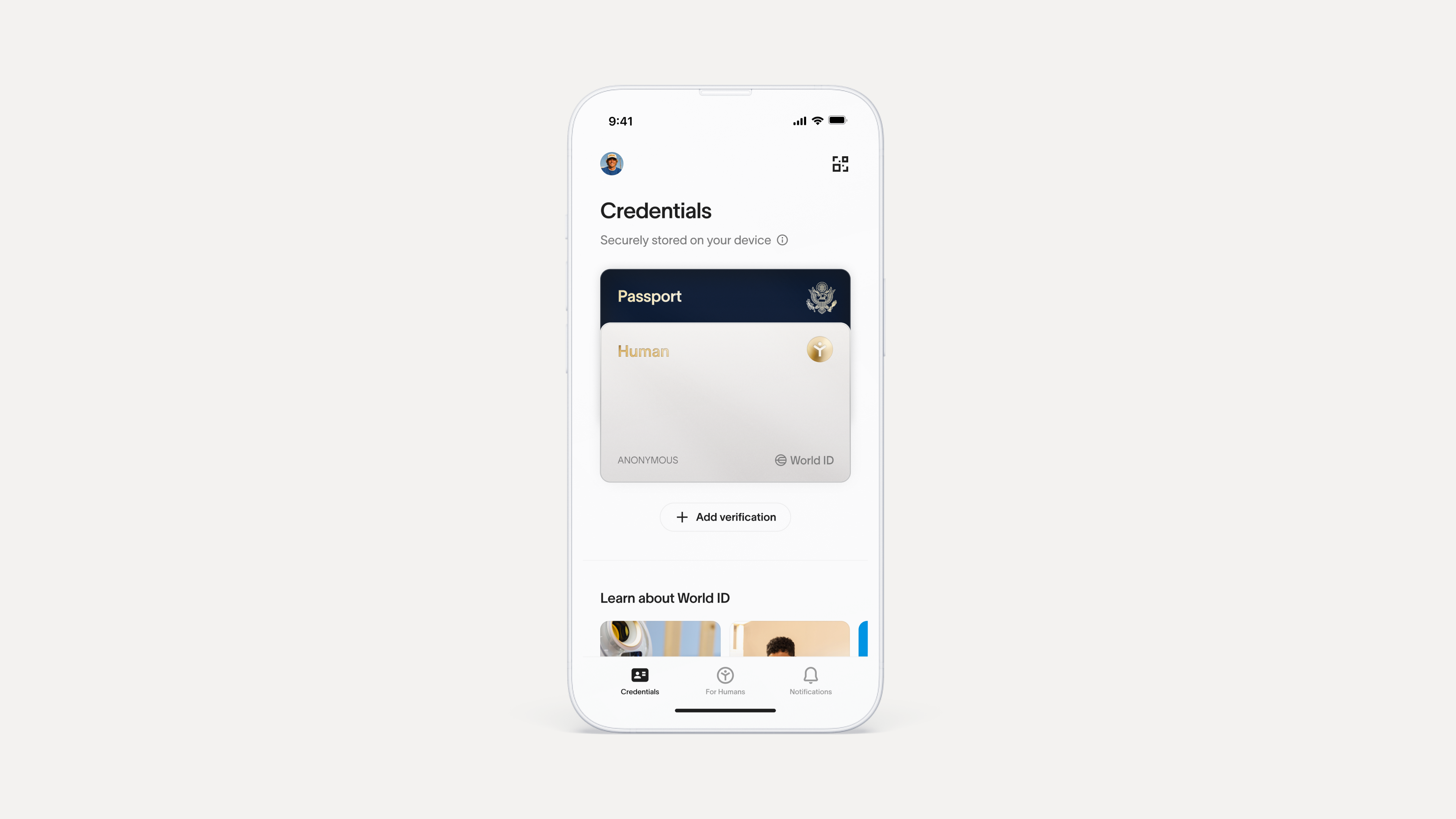 World ID App - Credentials