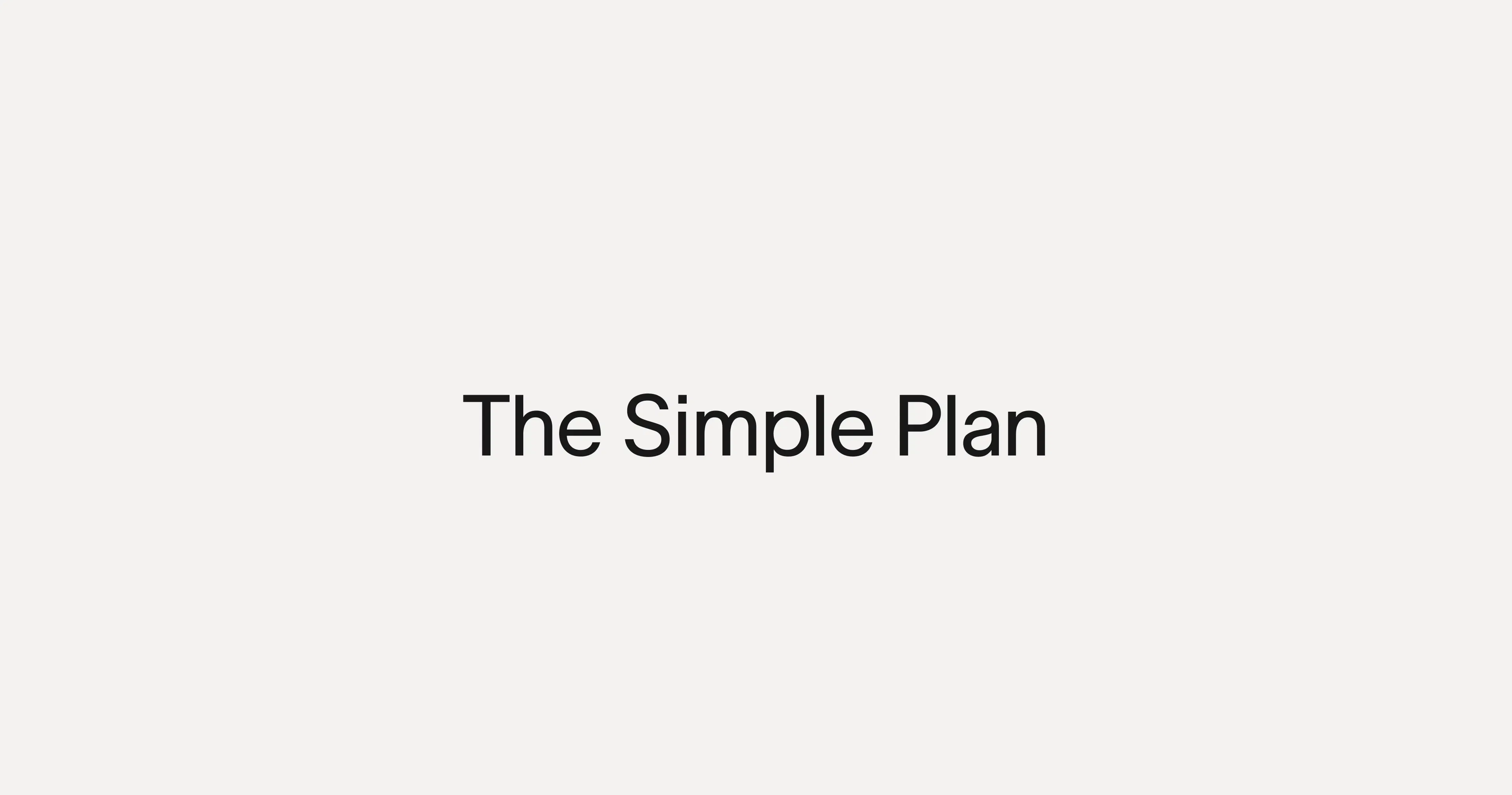 The Simple Plan