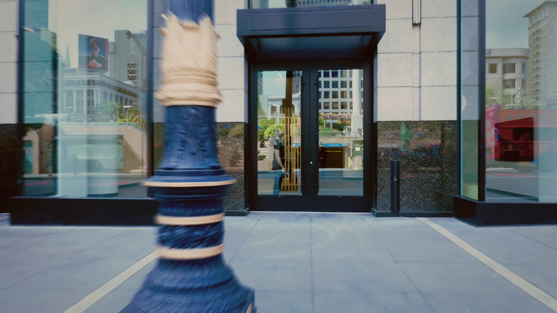 A person walking past an Orb verification location