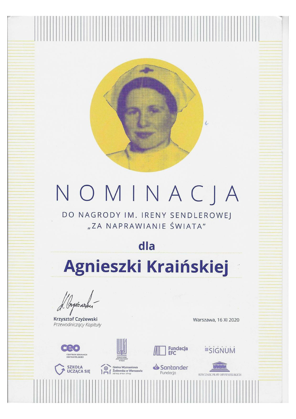 Nominacja do nagrody