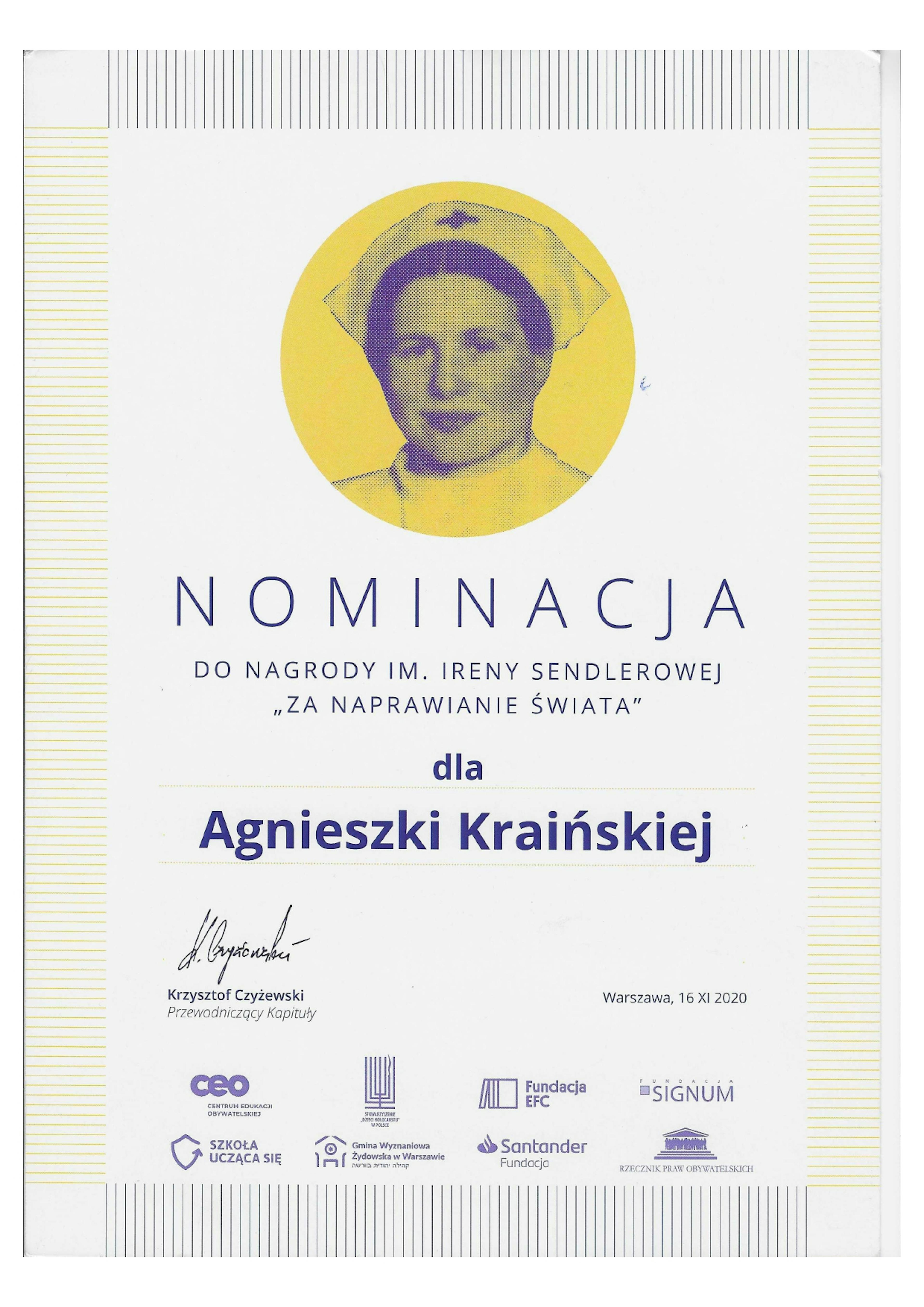 Nominacja do nagrody