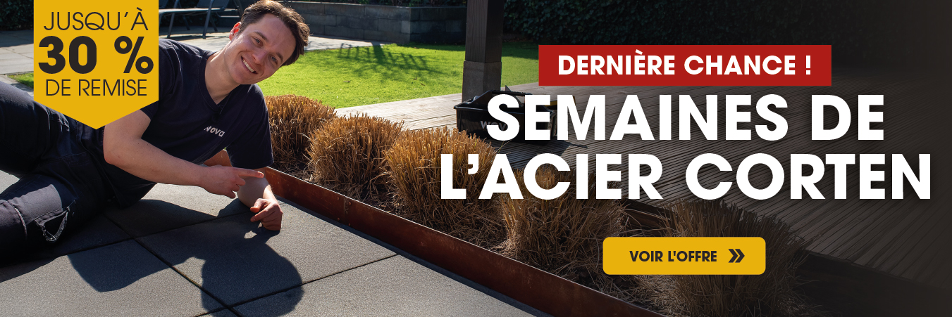 Jusqu'à 30 % de réduction sur l'acier Corten chez Wovar