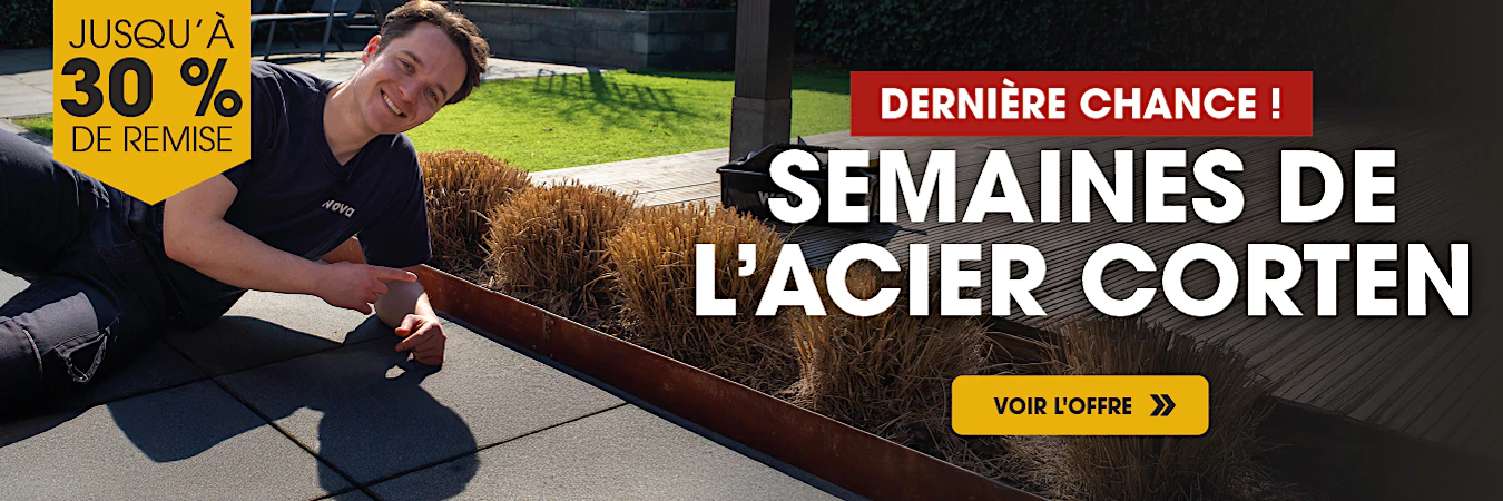 Jusqu'à 30 % de réduction sur l'acier Corten chez Wovar