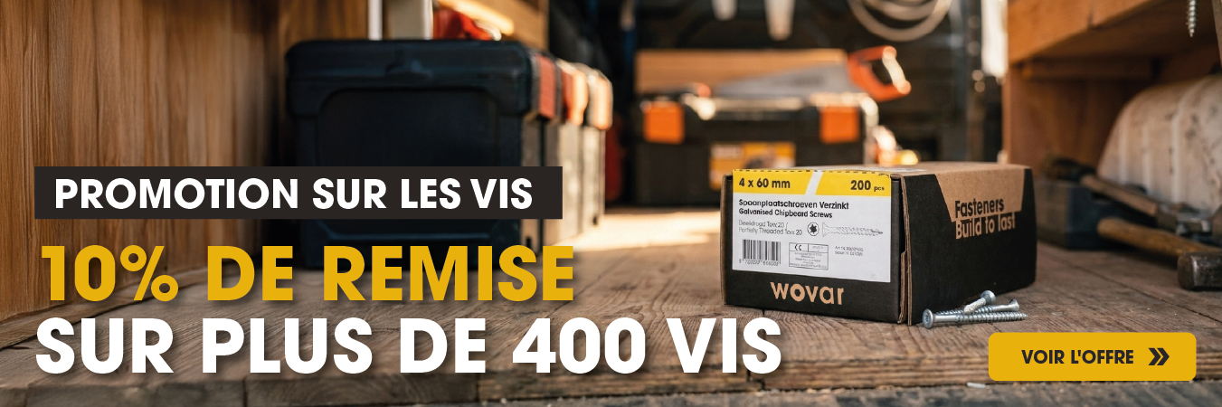 10 % de réduction sur les vis chez Wovar