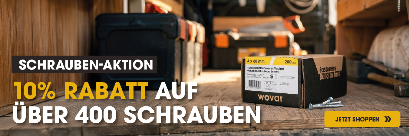 10% rabatt auf schrauben bei Wovar