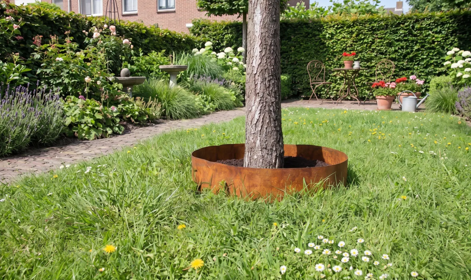 Boom krijgt water uit een boomwaterzak