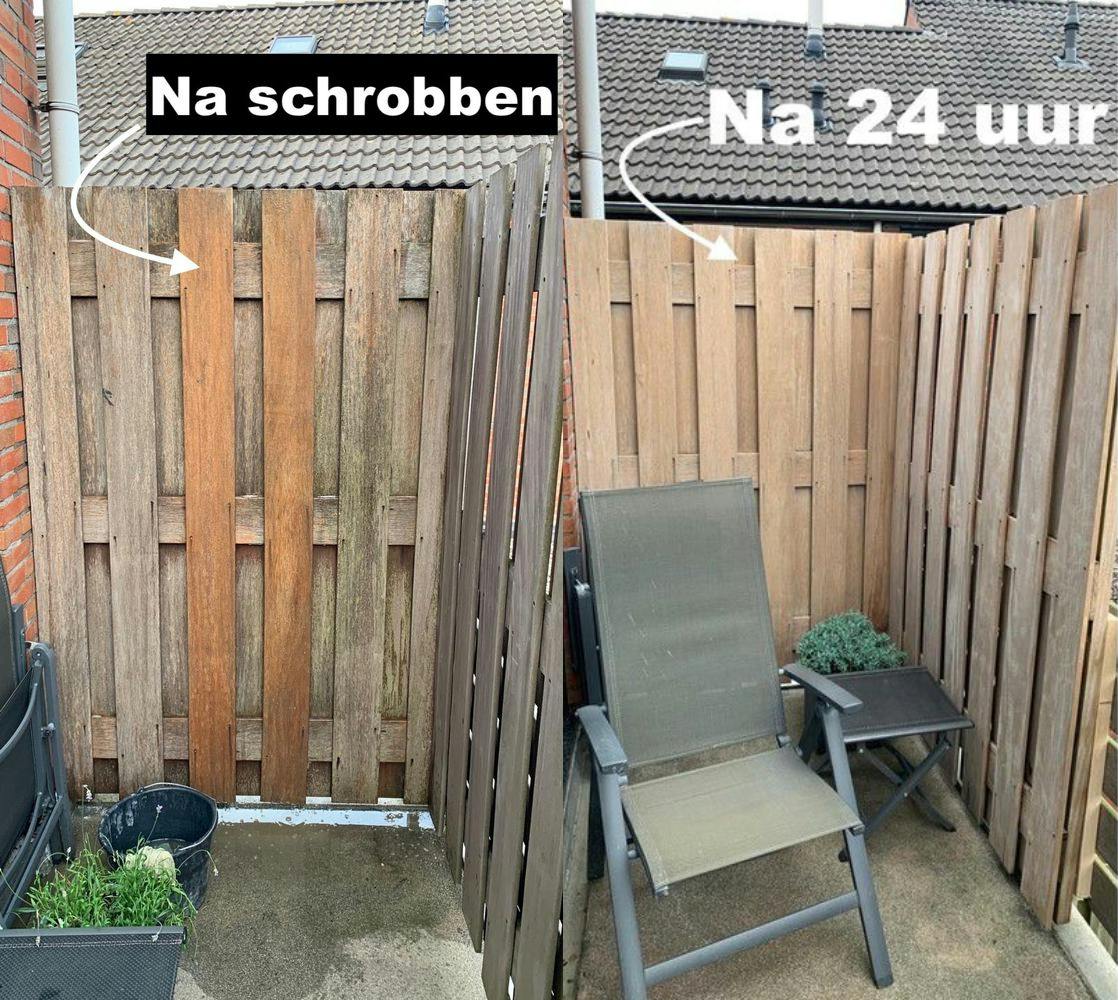 grijs hout schoonmaken