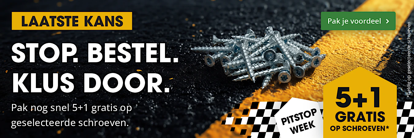 Pitstop week 5+1 gratis op schroeven