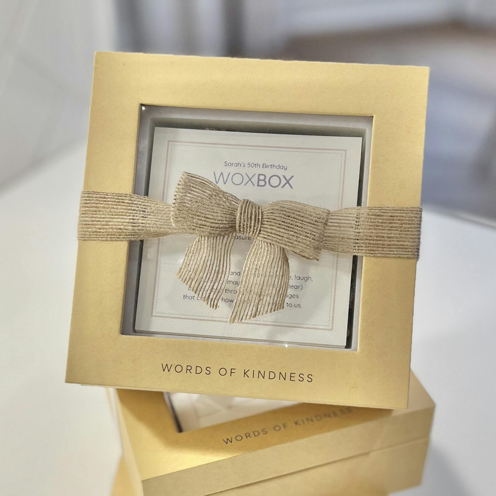 The ultimate feel-good gift with jute kraft ribbon, by Woxbox