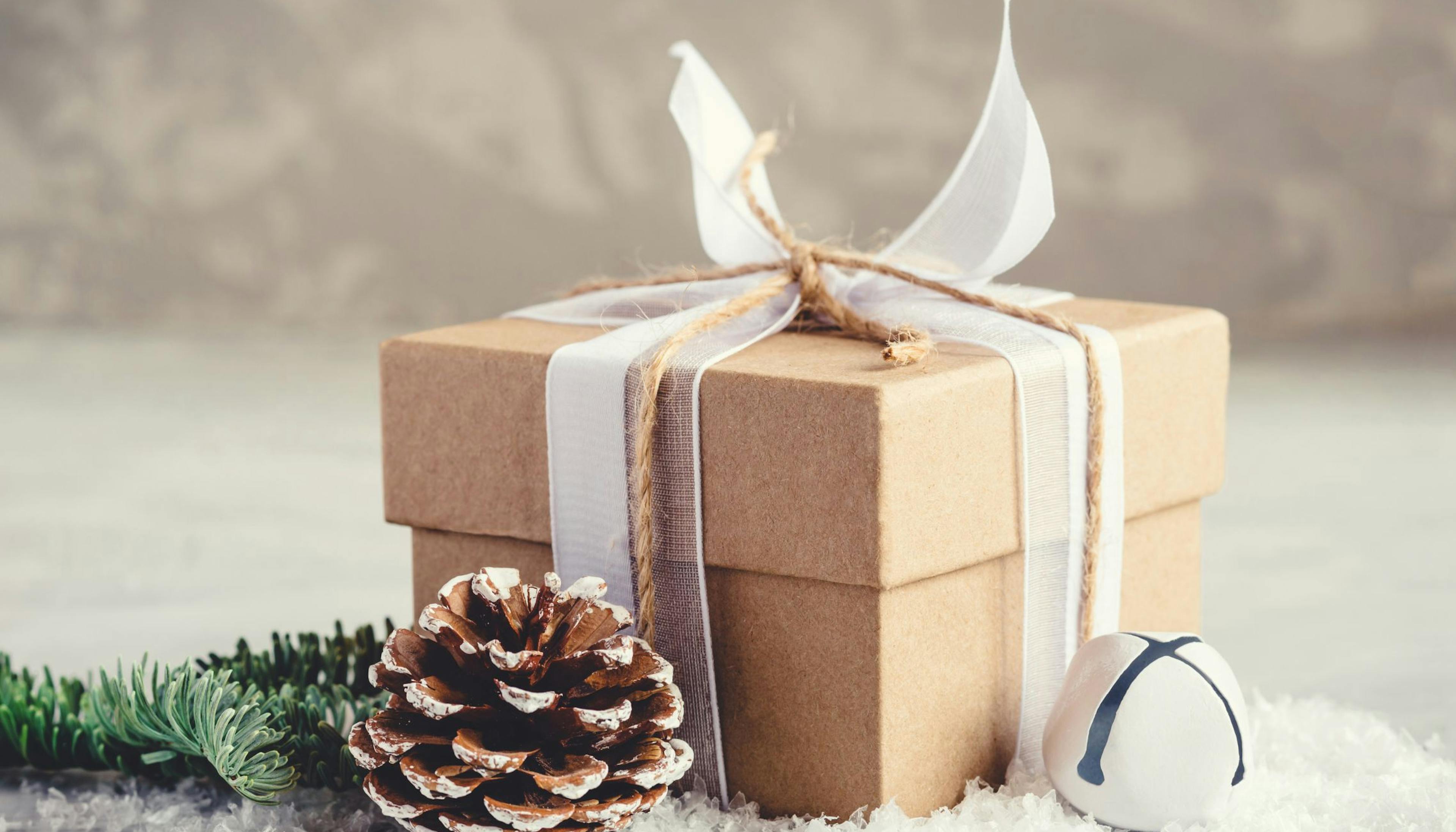 Beautifully wrapped Christmas present for someone you love