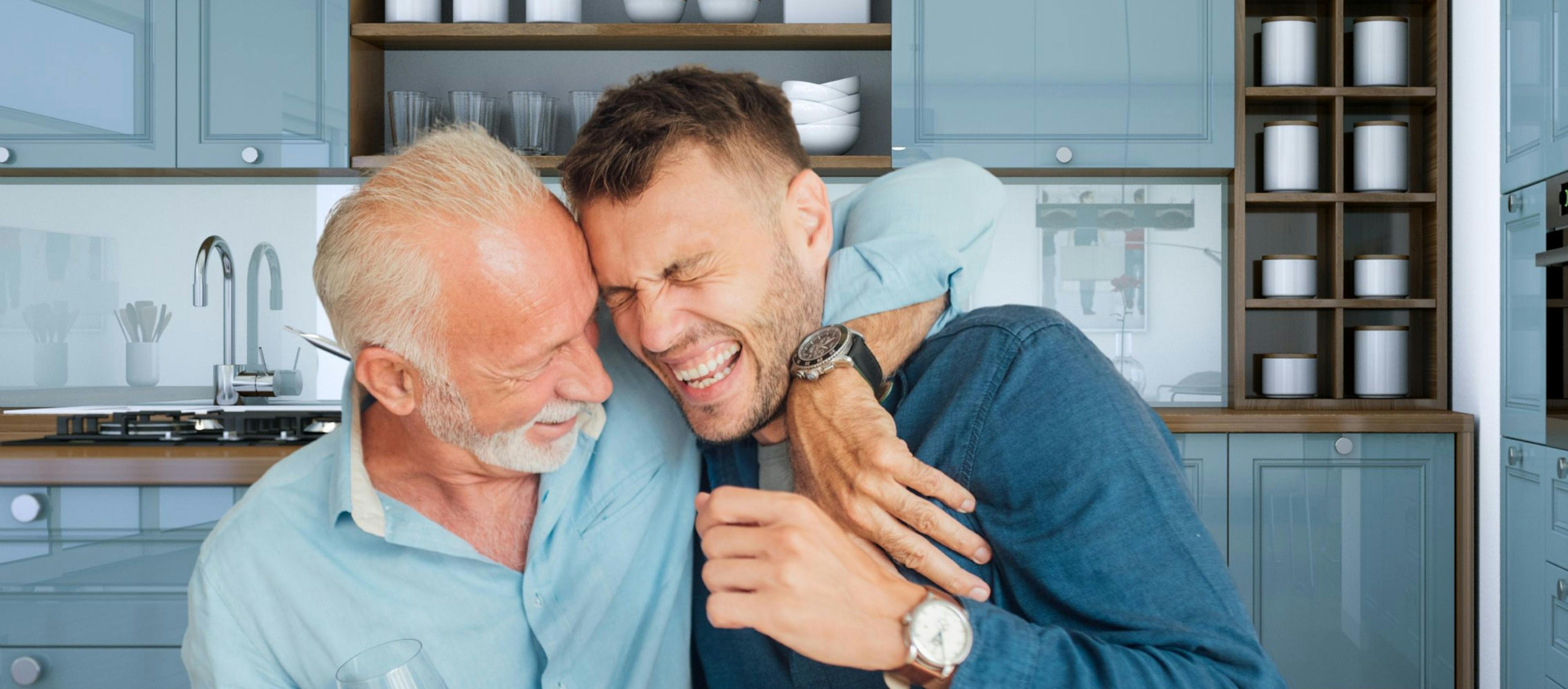 Father bonding with his adult son