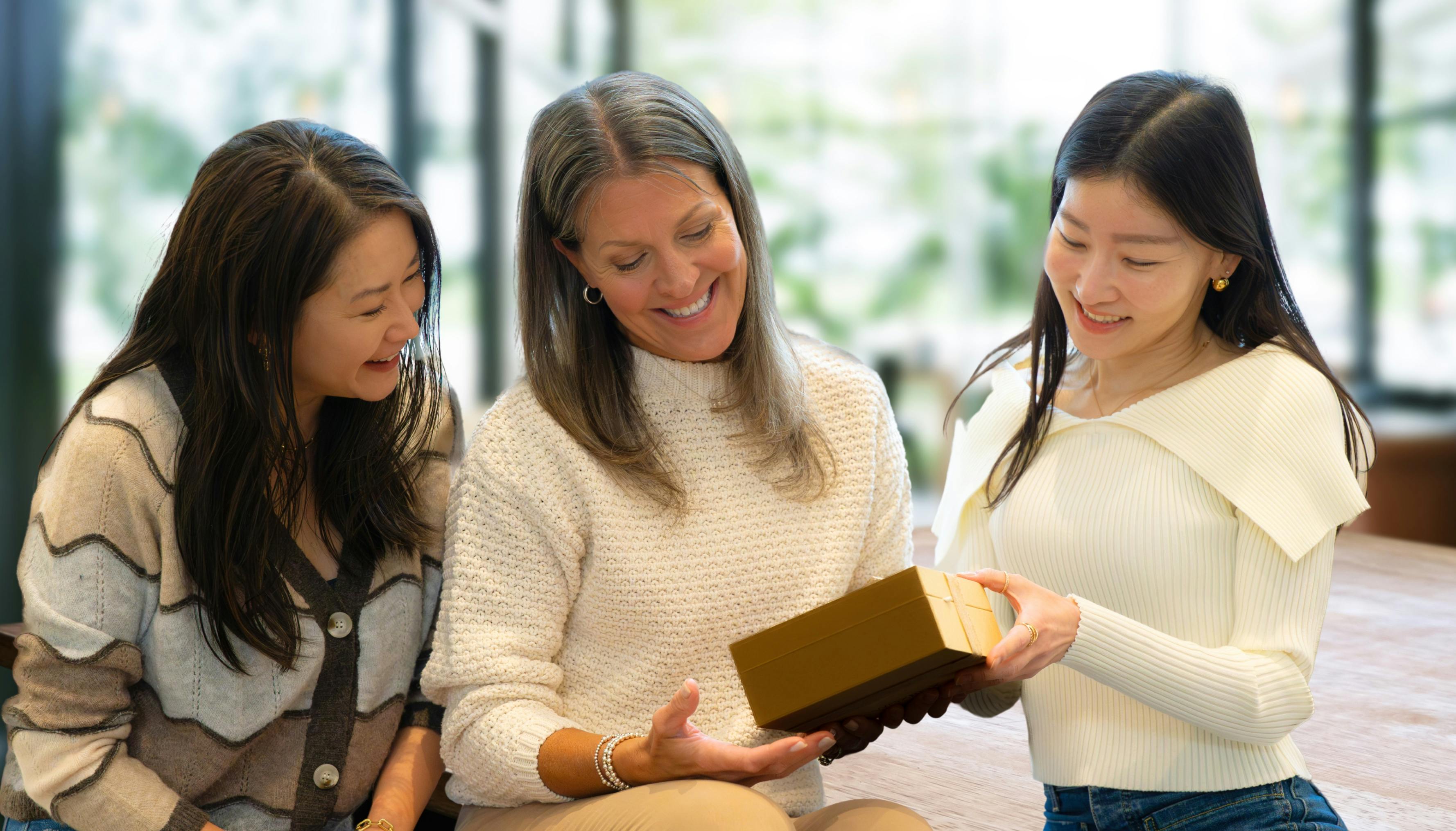 Friends giving a group gift
