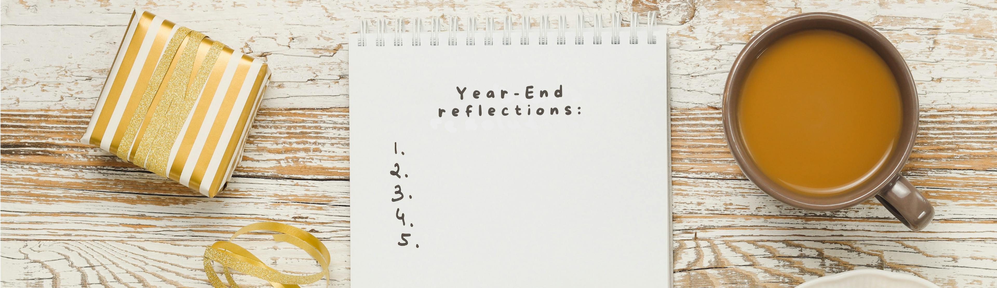 Handwritten year-end reflection list