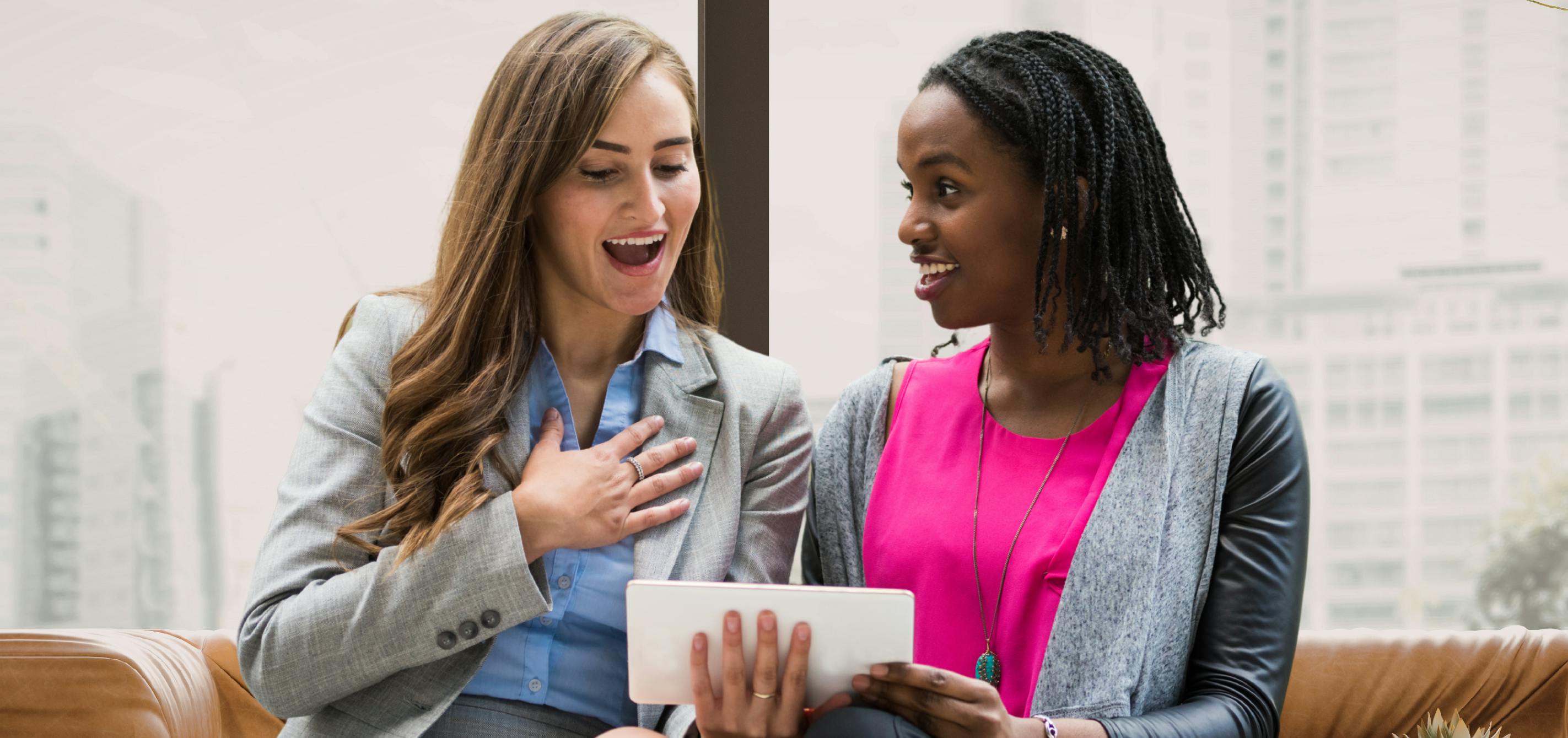 Professional giving thank you note to coworker showing workplace kindness culture