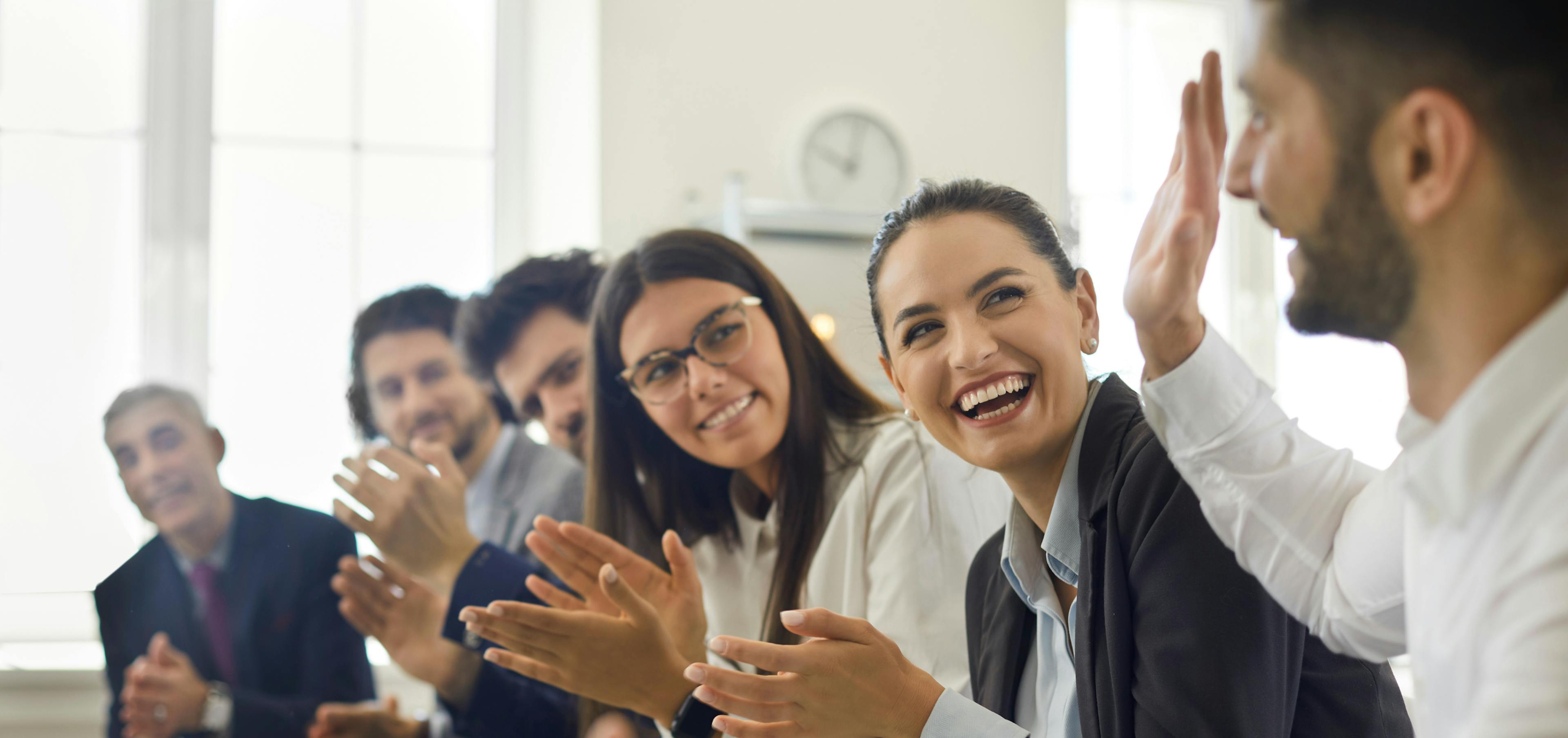 Colleagues celebrating a milestone with heartfelt messages and appreciation