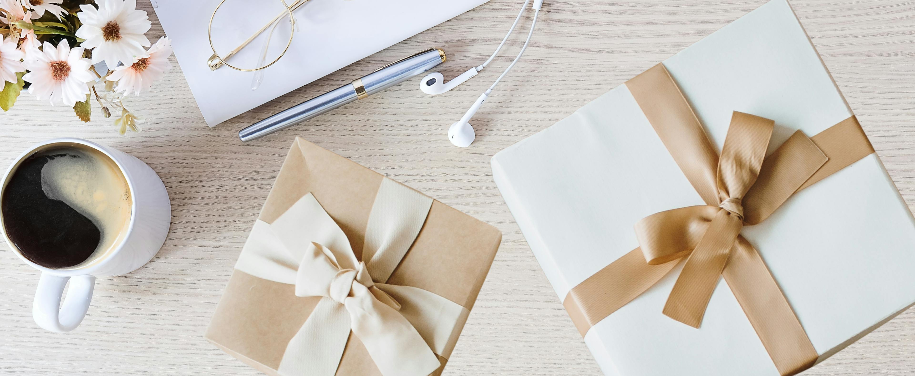 Heartfelt teacher gifts from students on a desk