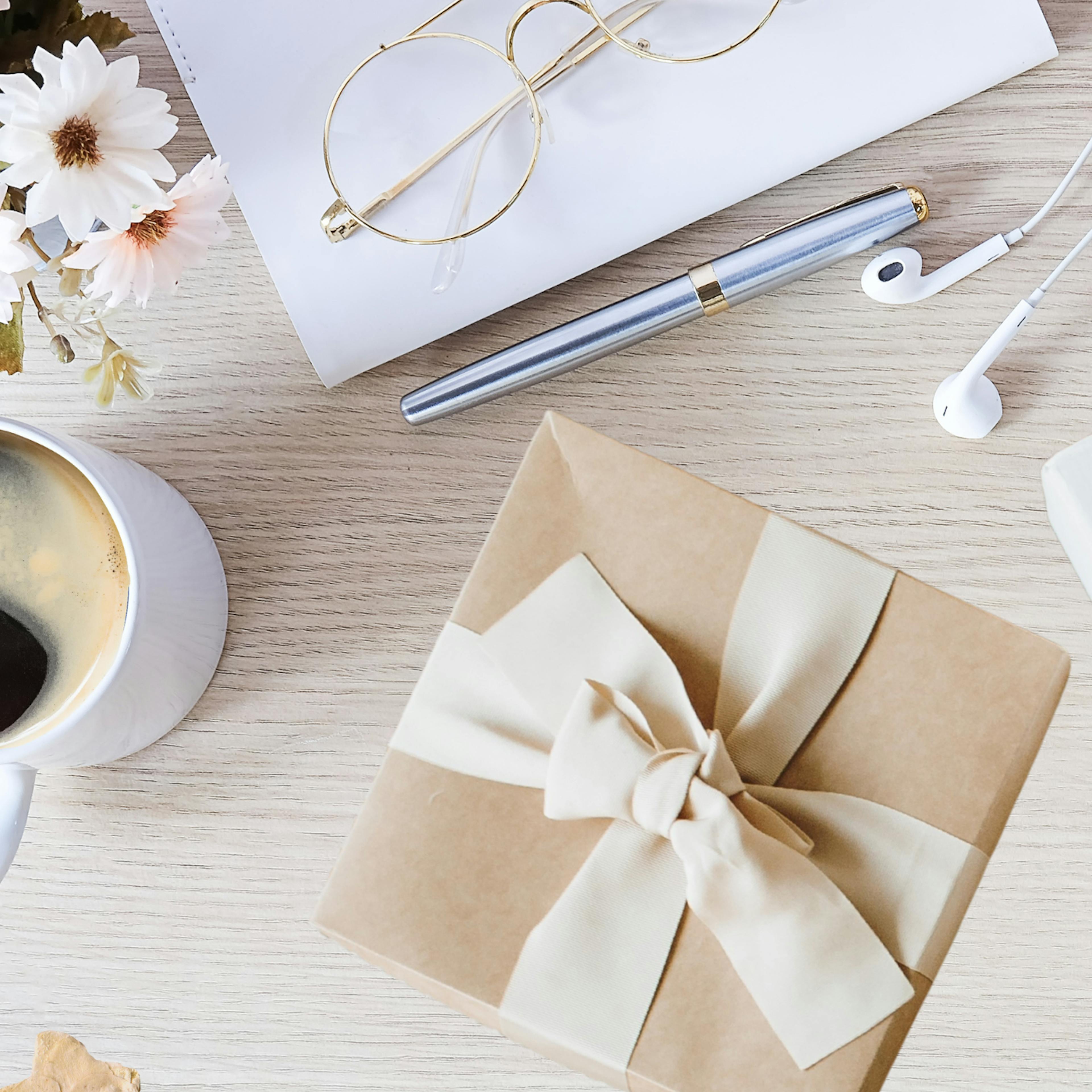 Heartfelt teachers gifts on a desk