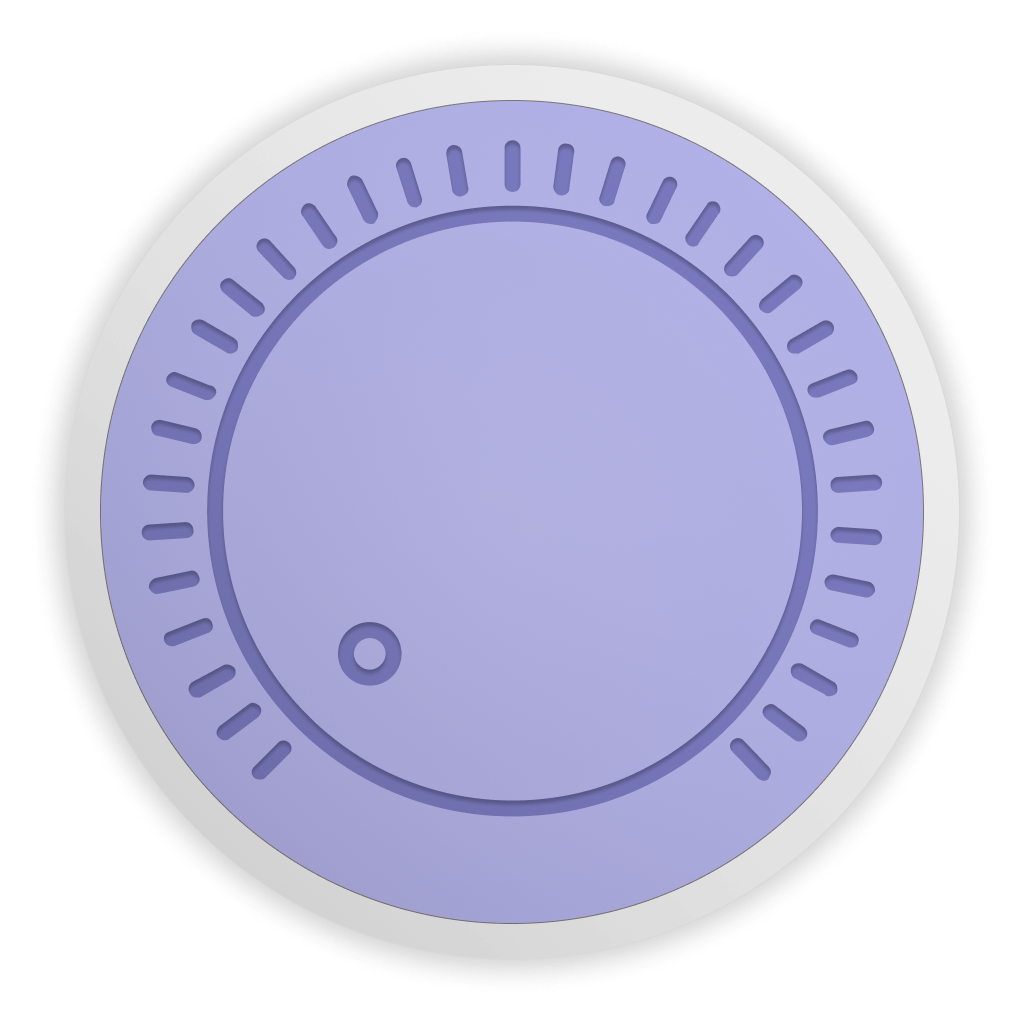 genMDM logo - a purple rotary dial