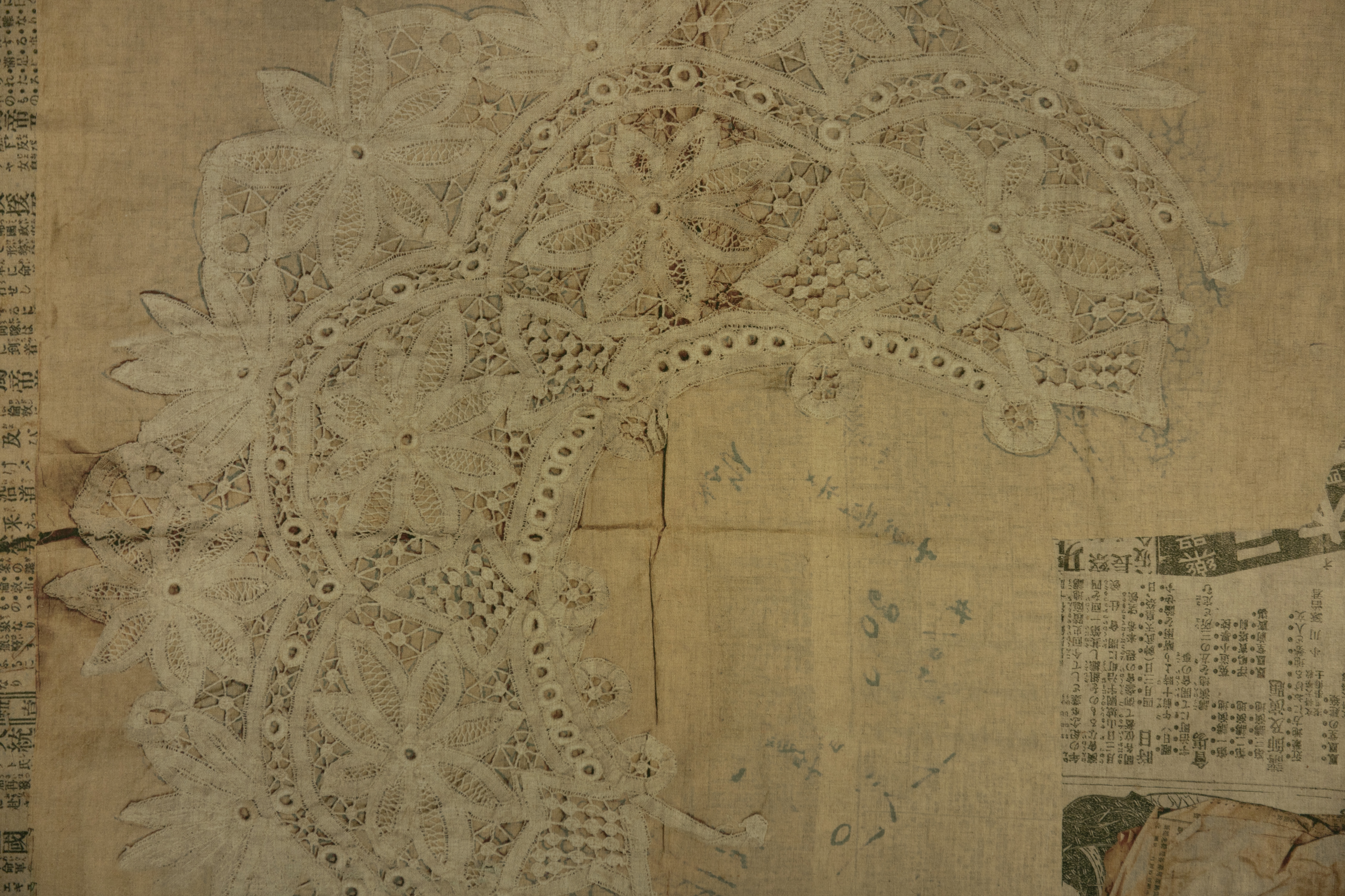 about textile 23aw -lace and newspaper-