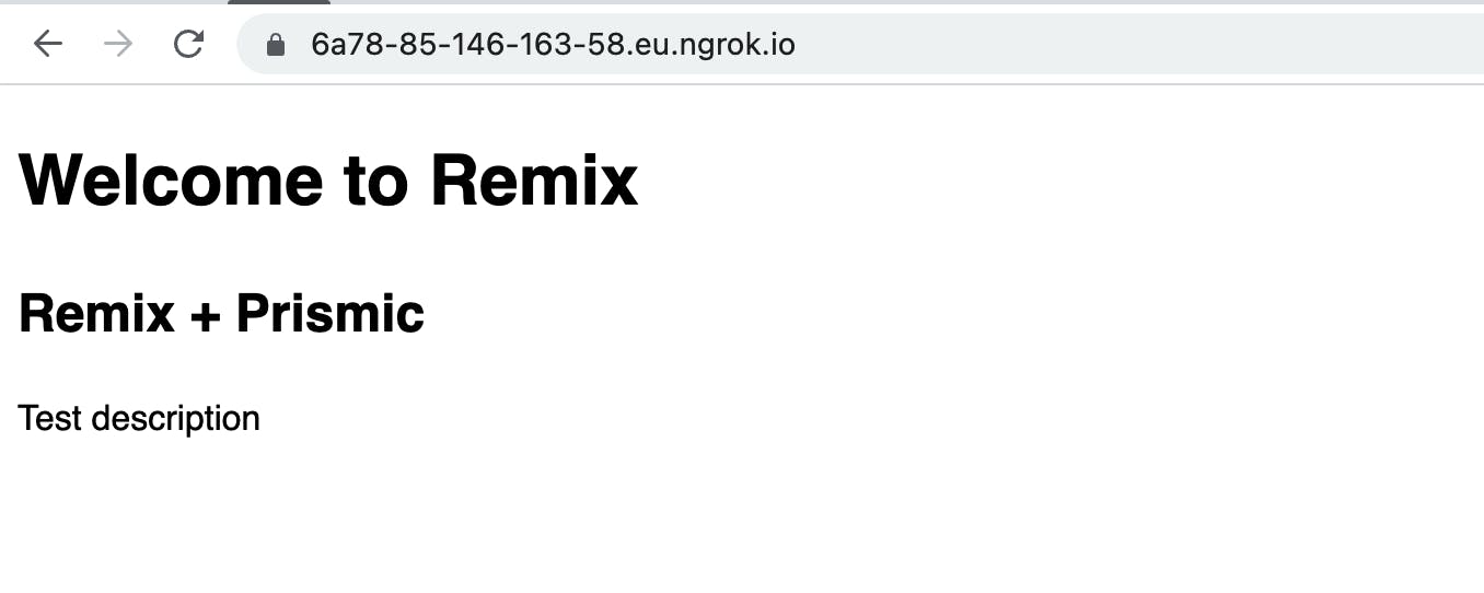 Screenshot of the home page in the Remix app with content displayed from Prismic.