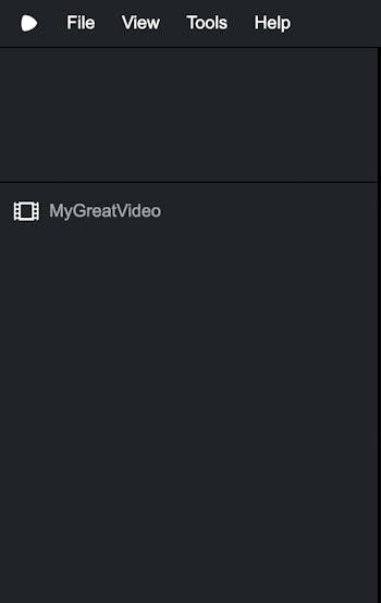 A screenshot of the composition information pane that appears on the left side of the screen. Instead of displaying composition information with the title "MyComp," it says, "MyGreatVideo."