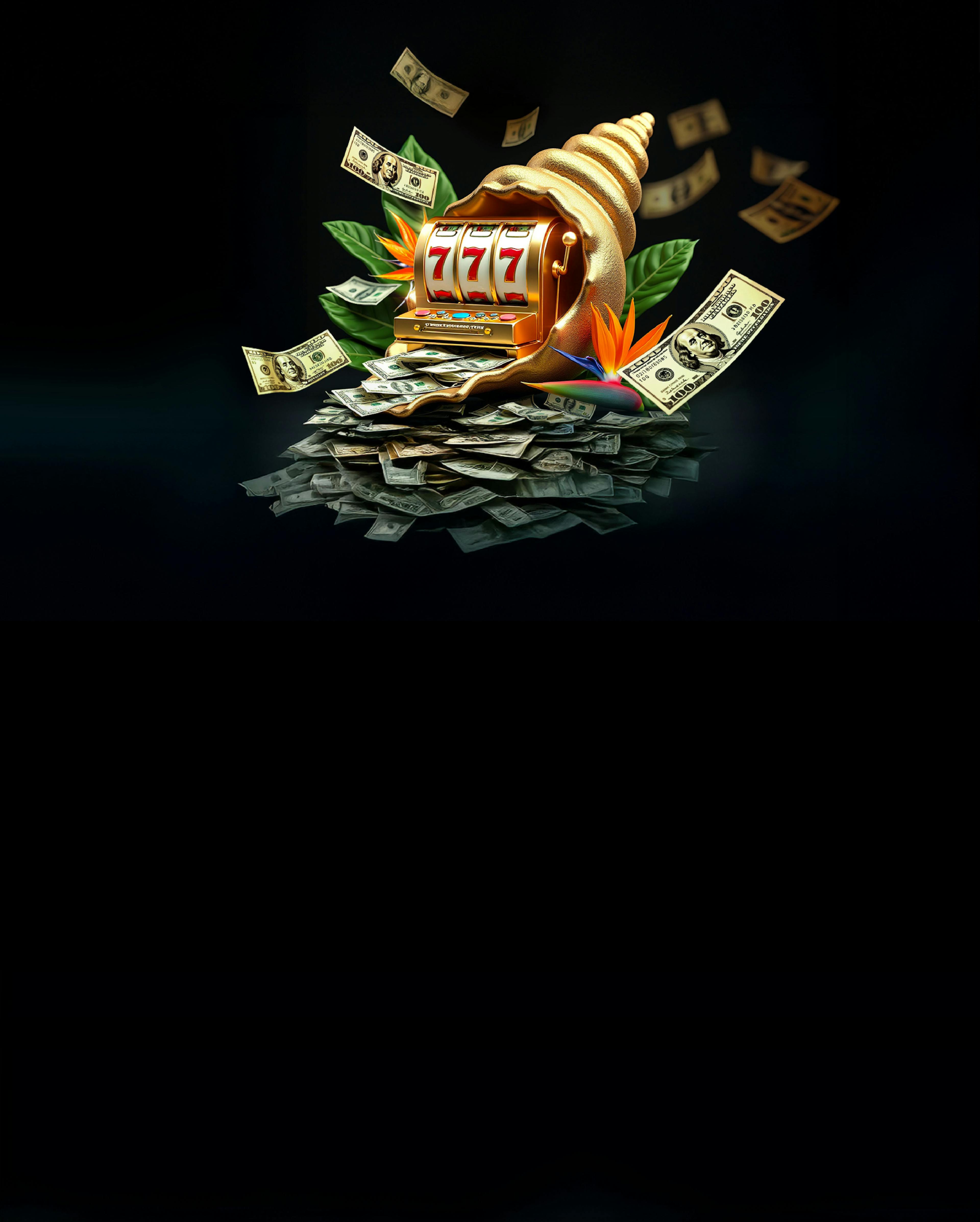 Sea shell overflowing withe money