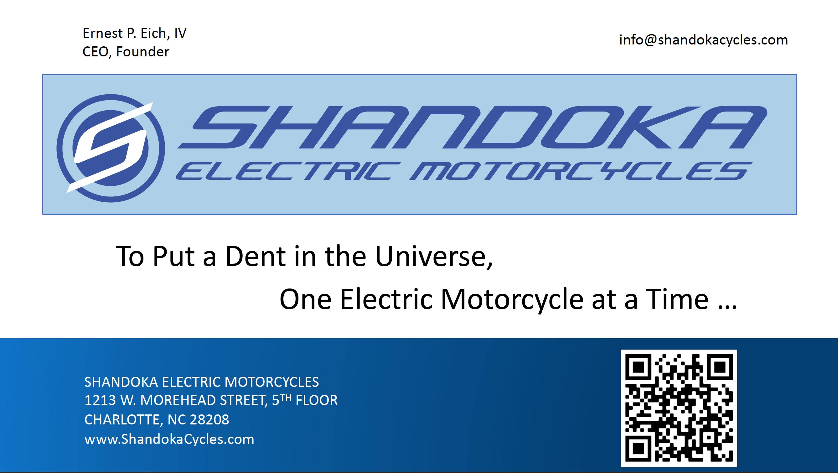 Shandoka Electric Motorcycles raising capital www.wunderfund.co/shandokacycles