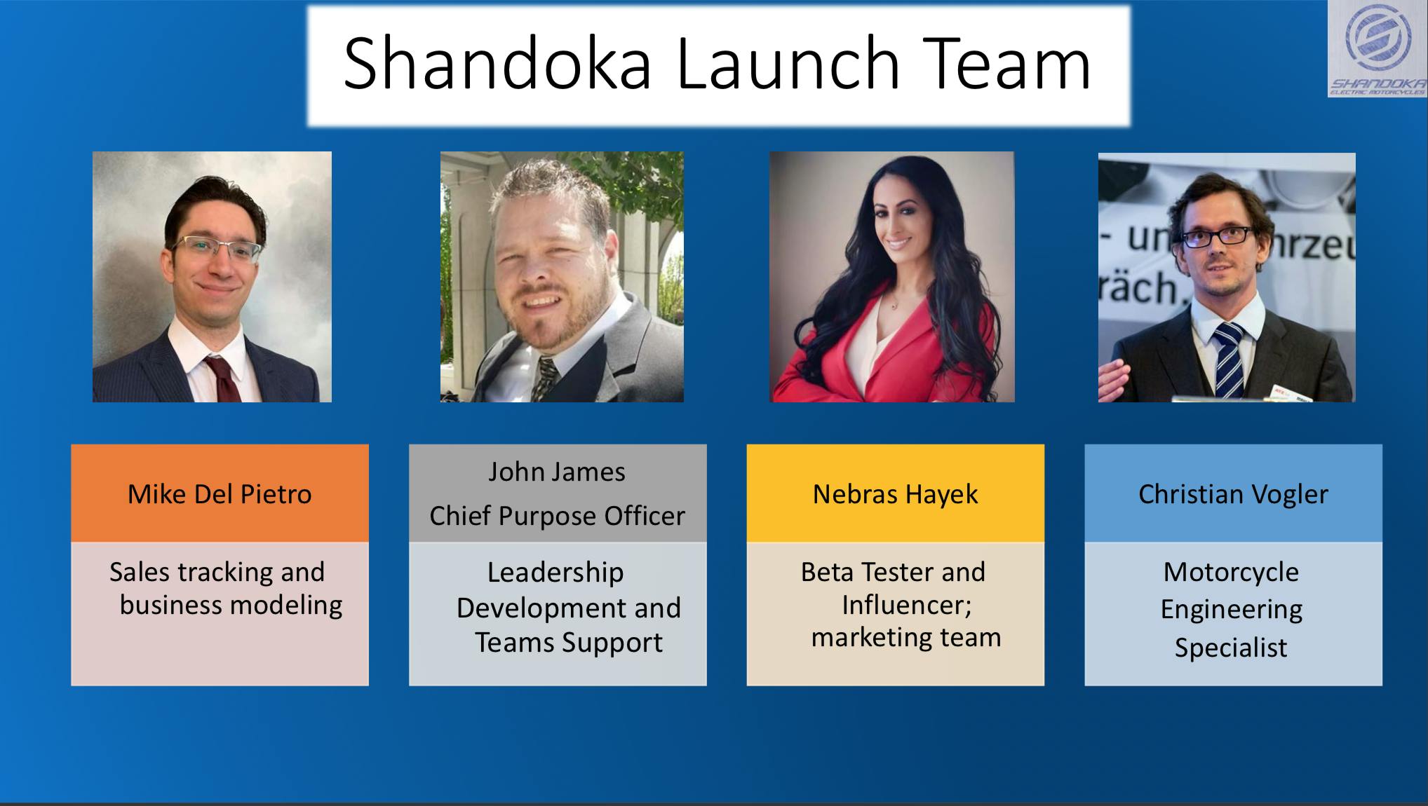 shandoka electric motorcycle team of seasoned executives and investors www.wunderfund.co/shandokacycles