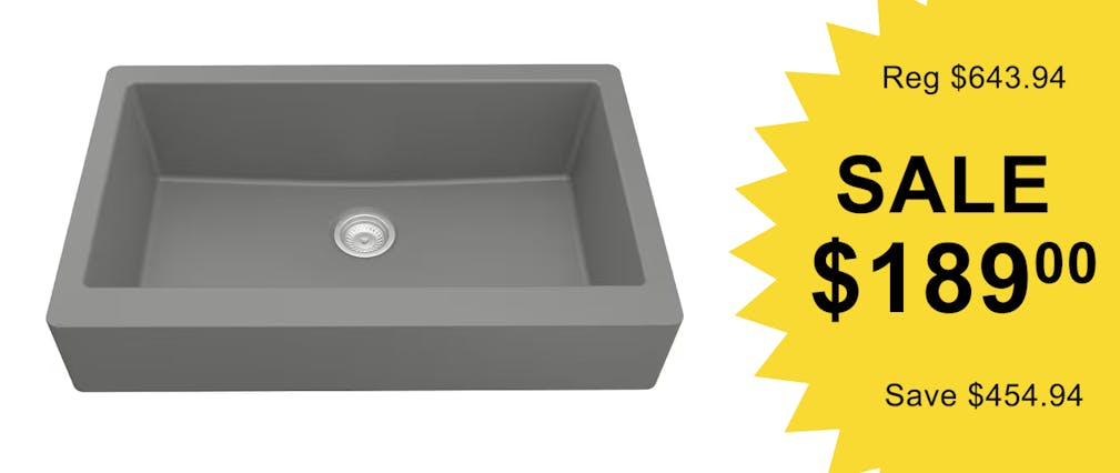 Karran QAR-740 extra large single bowl quartz undermount kitchen sink in Gray, on overstock sale.