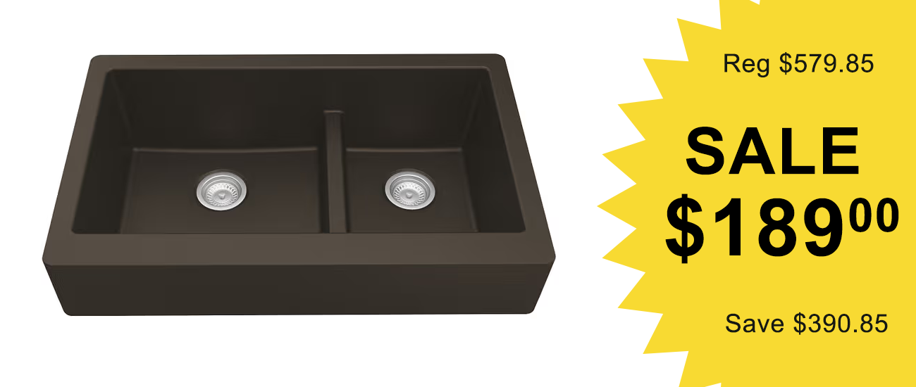 Karran QAR-760 quartz undermount large and small bowl kitchen sink in Brown, on overstock sale.