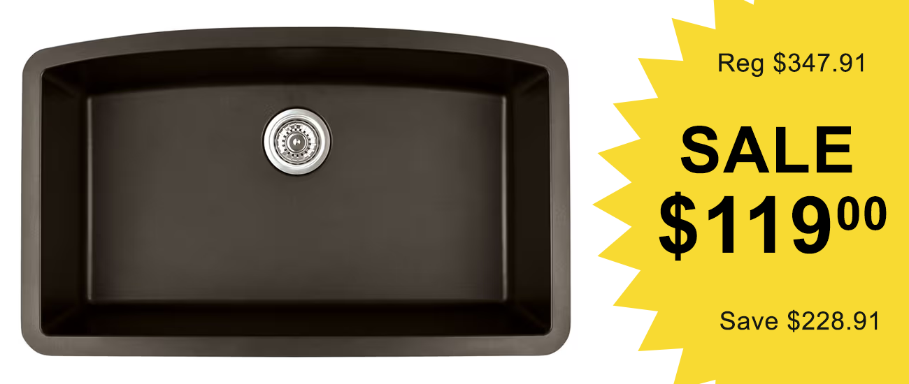 Karran QU-712-BR quartz undermount extra large single bowl kitchen sink in Brown, on overstock sale.